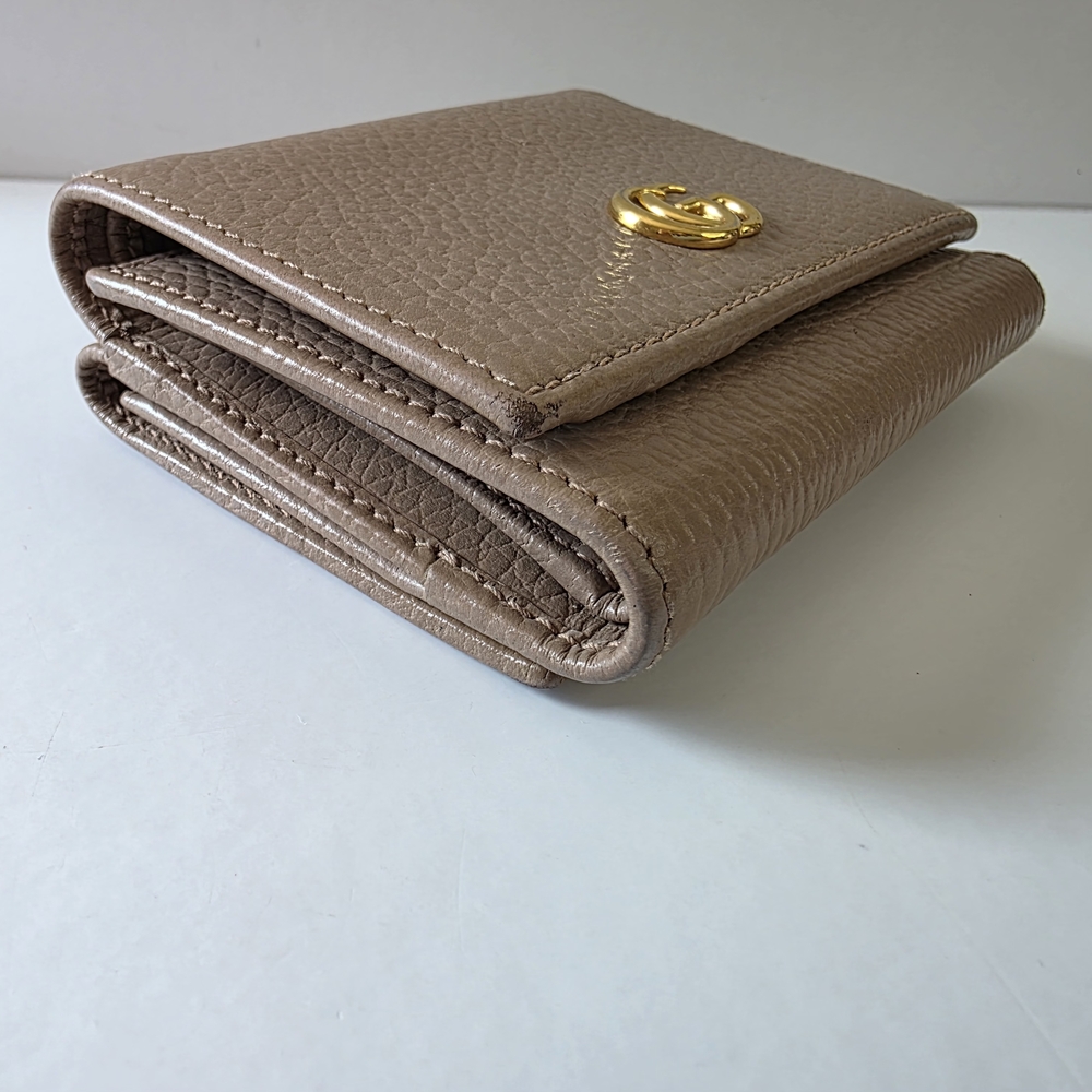 Gucci GG Marmont Small Tri-Fold Wallet Dusty Rose/Taupe + COA - Picture 6 of 13